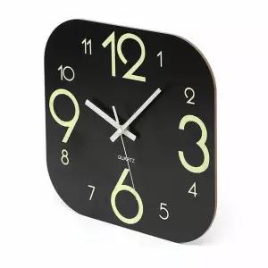 야광 JHO025X4 무소음 벽시계(블랙) 사각벽시계 심플한벽시계