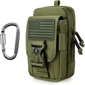 WYNEX 전술 컴퍼스 폰 파우치 대형 몰 스마트폰 홀스터 케이스 이중 용량 소형 유틸리티 EDC 버클 및
