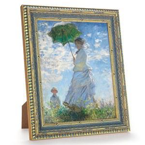 블루 액센트가 있는 구레툰 빈티지 골드 레이즈 프레임, 5x7 화려한 액자, 홈 데코 앤티크 갤러리 포스터 사진 액자 5x7, 가로 또는 세로 디스플레이