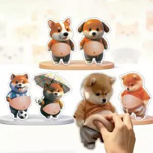 뱃살 강아지 시바견 문콕 방지 스티커 차량 도어 가드