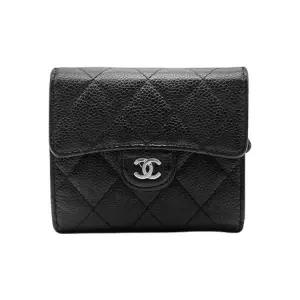 [정품] CHANEL 샤넬 캐비어 Caviar Compact Wallet L210076 반지갑 856493