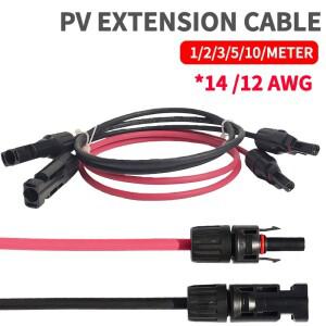 4/2.5 mm² 14/12AWG 연장 케이블 PV1-F 태양광 패널 와이어 - 방수 DC 커넥터 남성 및 여성 쌍  시스템용