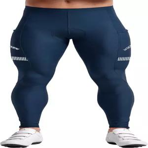 윅센 남성용 보온 사이클링 타이츠 - 겨울 플리스 안감 바이크 팬츠 포켓이 있는 추운 날씨 레깅스