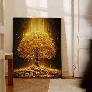 풍수 돈나무 대박금전수 풍수인테리어 그림액자 01 황금비돈나무 캔버스액자 31x41cm