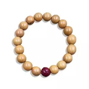 나무 복숭아 염주 우드 경면주사 팔찌 염주팔찌 염주 불교팔찌 불교 나무염주 경면주사