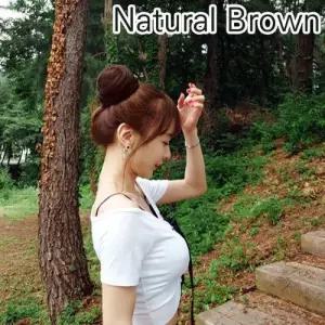 헤어 당고머리 머리 내츄럴브라운 헤어밴드 곱창 올림 WC41A11