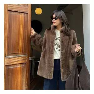 [조아맘] 로로 밍크퍼 하프 자켓