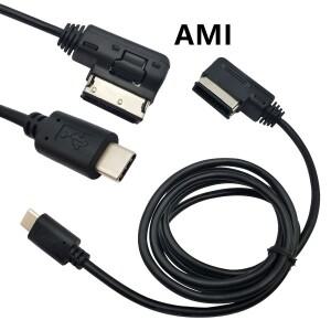 MDI/  인터페이스-Type-C 커넥터 전원 충전 USB C 케이블 Audi/Volkswagen 차량호환  와이어 사용