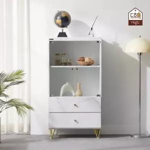 [다하미가구]루벤트 600 피규어장 레고장 진열장 2단서랍 유리장식장