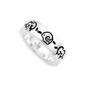 [구찌] 477339 J8400 0701 남성 실버 고스트 해골 인터로킹 링 반지