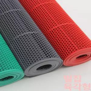 바닥 고무시트 산업용 격자롤 PVC 벌집 출입구 롤매트