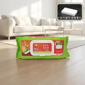 감동 고급형 물걸레 청소포 대형 25매입(38x20) 10개입 + 사은품 매직블럭 중형 5개