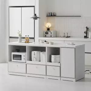 [NAMUDDL]나무뜰 노바 미드센츄리 E0 인조대리석 광파오븐 수납 렌지 아일랜드 홈바 식탁 2000 MWF383C