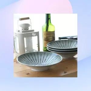 빗살무늬 일본산면기 도자기재질 우동기 대용량 라면기 주방용품