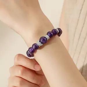 우아한 화려한 퍼플 앰플렉스 자수정 10MM 포인트 팔찌 주얼리브랜드 여자써지컬팔찌