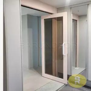 36번 폴딩스윙중문 베이비핑크 브론즈강화유리