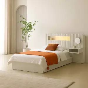 호텔형 LED 템바보드 광폭 수납침대 Q+조명협탁(독립매트) DB5044