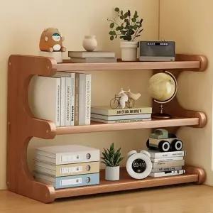 대나무 선반 다용도 모서리 수납 원목 선반 4단 책꽂이 책상 주방 책장