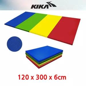 키카 국산 친환경 칼라 타포린 4단 접이식 체육매트 120x300x6cm 놀이방 학교