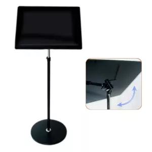 국산 회사 세미나 대형홀 각도x높이조절 원폴 블랙 철제 강연대 사진관 사회자용