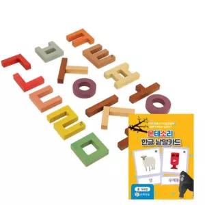 한글공부 자음 모음 컬러 퍼즐블록 훈민틴트82+낱말카드 글자 훈민교구
