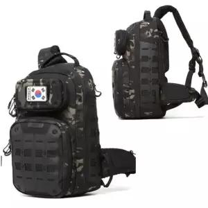 남성 서바이벌 메신저백 가방 패션 슬링백 카모검정 군인밀리터리 군인메신저백