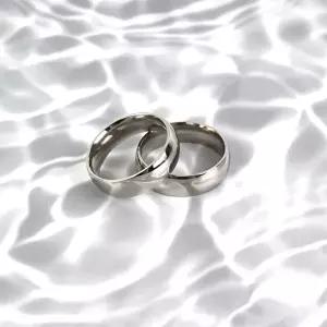 커플반지 은색 써지컬스틸 티타늄반지-WFIDVES