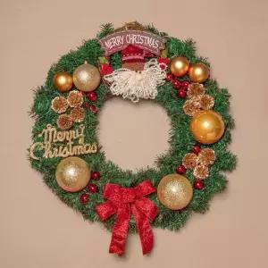 50cm 메리산타 원형 리스 DIY 크리스마스리스 벽장식 크리스마스리스 원형리스 성탄리스