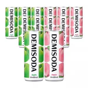 데미소다 2종 혼합 250ml X 12개 복숭아