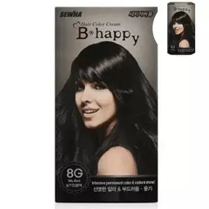 세화 헤어염색약 비해피 염색약 실키딥 블랙 8G