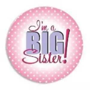저는 빅 시스터 공지 버튼/핑크 핀 2인치 선물/키프스테이크 베이비 샤워/나이 든 동생입니다
