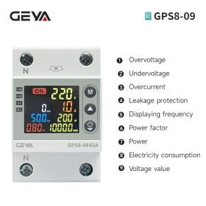 GEYA 스마트 호환 전력계 8in1 화면 다기능 에너지 볼트미터 전압 암페어 와트 킬로와트시 미터 전류 보호