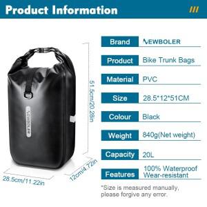 호환 NEWBOLER 10L 방수 사이클링 자전거 프론트 포크 퀵 릴리스 뒷좌석 트렁크 액세서리