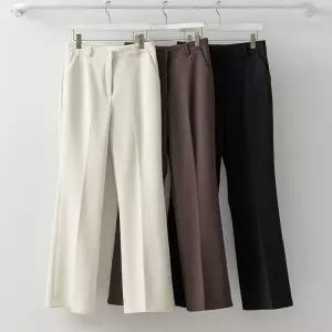 여성 겨울 하객룩 기모 부츠컷 정장 슬랙스