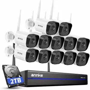 ANNKE 무선 카메라 시스템 2TB 하드 드라이브 16CH 4K WiFi NVR 키트 실내/외용 12Pc 3MP CCTV 홈 감시