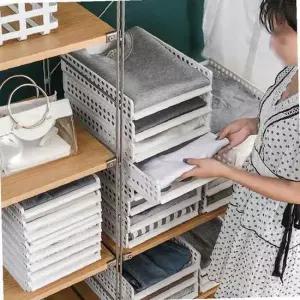 선반형 옷정리함 슬라이딩 서랍식선반 적충수납함 1개