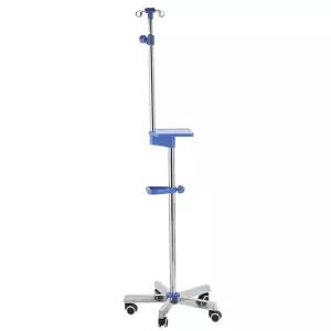 프리미엄 휴대용 수액폴대 수액걸이 가정용 링겔대 블루 B형 상단 나사