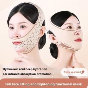 수면용 턱끈 업그레이드 이중턱 감소 V라인 리프팅 마스크 얼굴 슬리밍 스트랩 통기성 턱선 운동기구