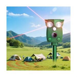 태양광 충전 강력초음파 조류 뱀 쥐 멧돼지 고라니 유해동물 적외선 퇴치기 LED 경보음