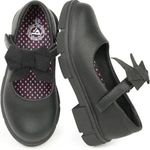 자바식 걸스 메리 제인 스쿨 슈즈 블랙 유니폼 드레스 플랫 웨딩 파티