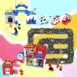 창의력발달 듀오 유아블록 663p 도로퍼즐판 우리동네세트 창의력쑥쑥 청각