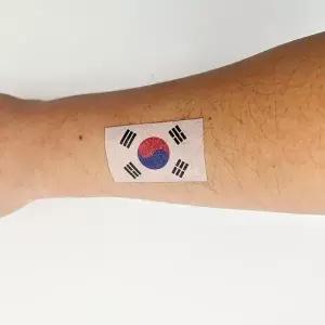 태극기 응원 타투 일회용 스티커-WFINCHL