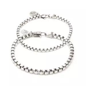 [도로시] Silver 별자리 볼드박스 팔찌(이니셜각인,커플추천)_남성용