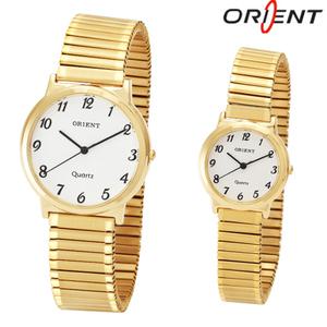 [ORIENT]국산 오리엔트 금장 스프링밴드 메탈 손목시계  남성 남자 여성 여자 아날로그/부모님할머니효도