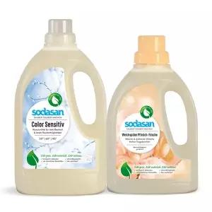[소다산] 액상 세탁세제 센시티브 무향+섬유유연제 복숭아향 세트