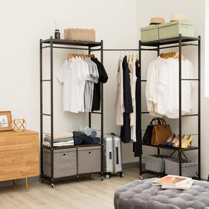 올맘 조립이 필요없는 드레스룸 시스템행거/2개세트 모션봉구성/ㄱ자 코너행거