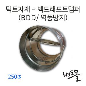 아연 덕트부속 역풍방지댐퍼 250파이 /백드래프트 BDD