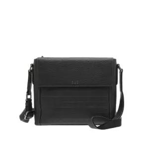 [롯데백화점]닥스 액세서리 LL[GRIDⅡ] 블랙 가죽 그리드패턴 DAKS로고 가로형 크로스백 DBBA2F263