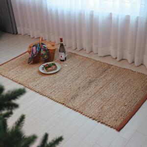 루메 150x200 내츄럴 고급형 라탄매트 수초러그 옥잠화 라탄인테리어 빈티지