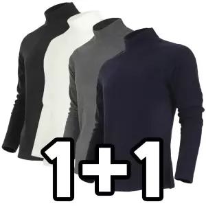 원플러스원 남자 겨울 목티 반목티 이너 반폴라 히트텍 작업복 기모 중년 골프 티셔츠 방한 보온 빅사이즈